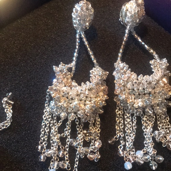 Authentic Swarovski extravagant Long Necklace with Matching earrings. $1900 - Picture 5 of 14